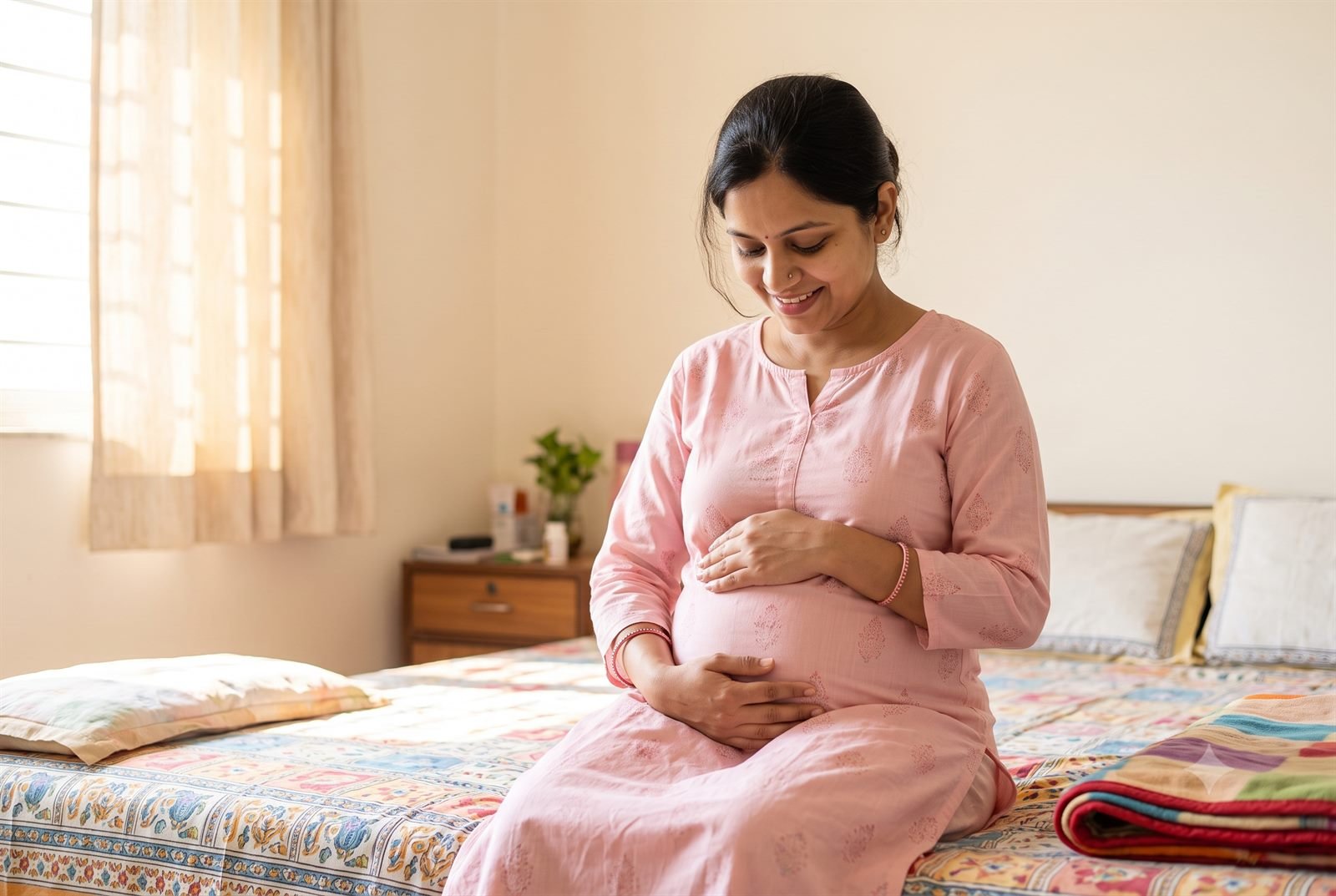 Beawar ke ek ghar mein baithi ek garbhvati mahila